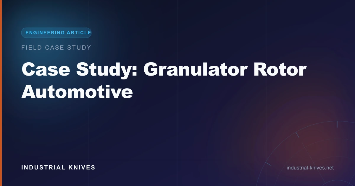 Case Study: Granulator Rotor Automotive