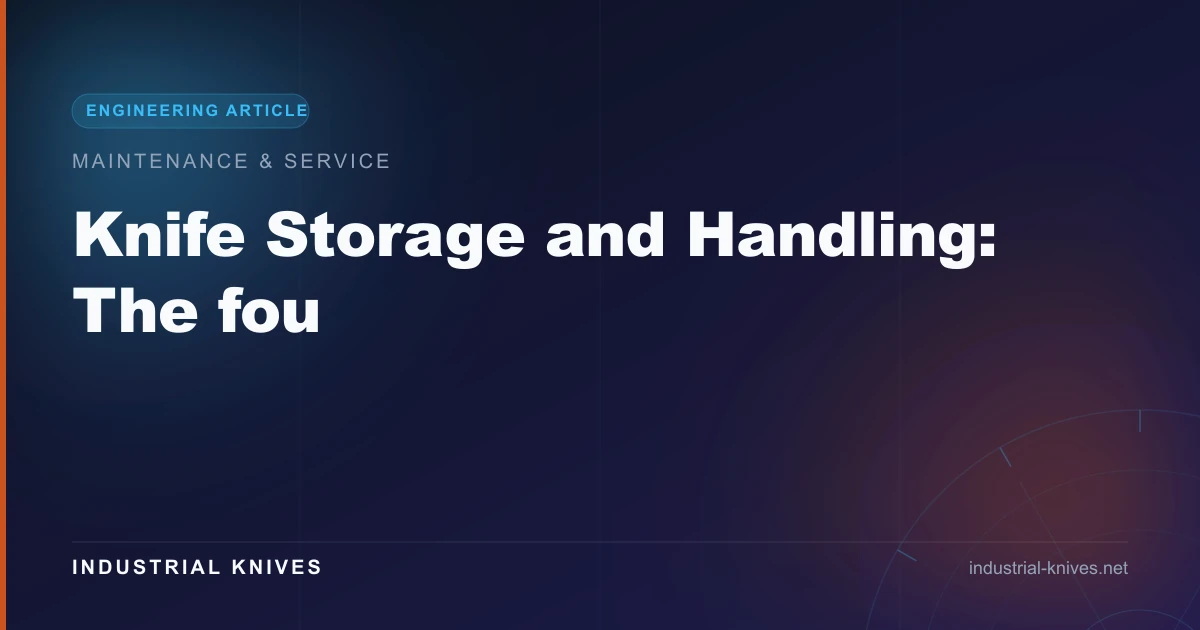 Industrial Knife Storage & Handling SOPs