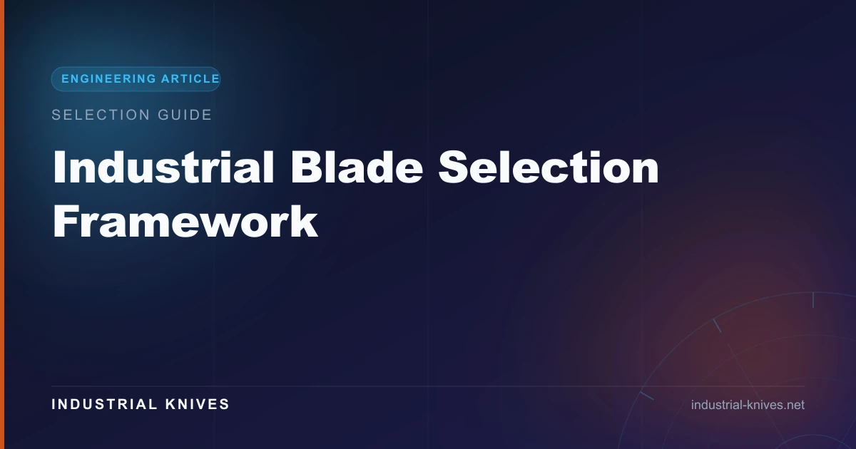 Industrial Blade Selection Framework