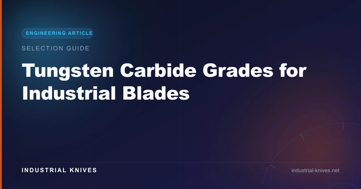 Tungsten Carbide Grades for Industrial Blades