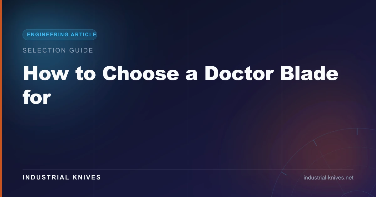 How to Choose a Doctor Blade (Flexo & Gravure)