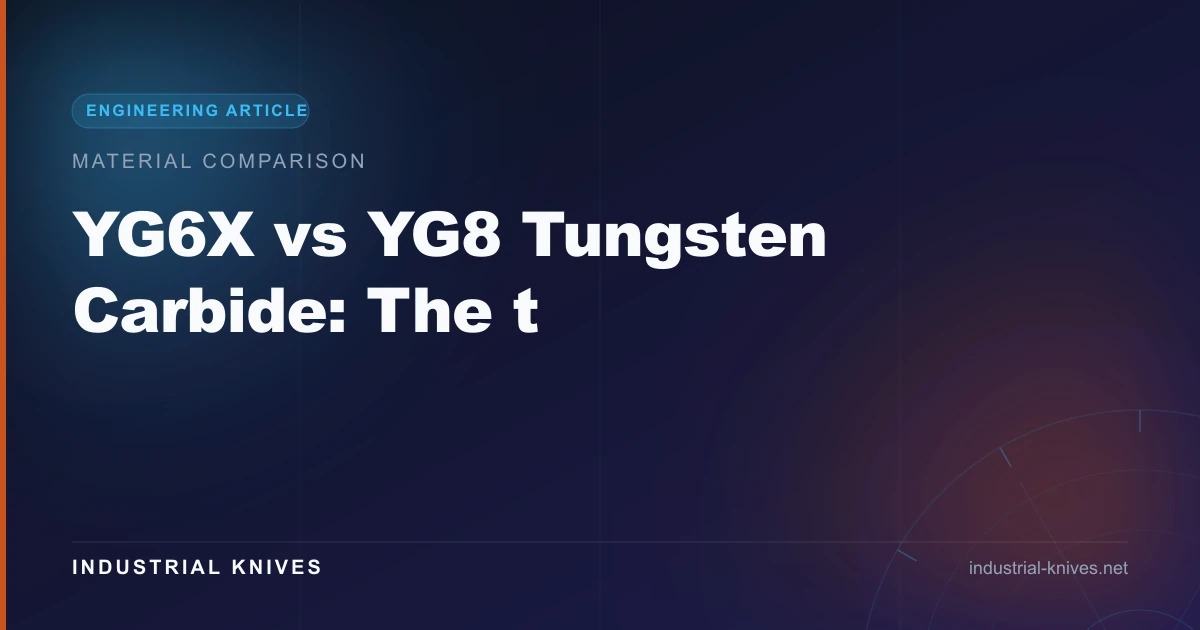 YG6X vs YG8 Tungsten Carbide Grade Comparison